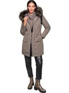 Kurtki damskie - Heine Płaszcz puchowy 3w1 w kolorze szarobrązowym - miniaturka - grafika 1