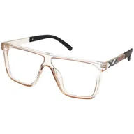 Okulary korekcyjne, oprawki, szkła - Okulary Prostokątne do komputera z filtrem BLUE LIGHT Pełne szkło Zerówki 2562-4 - miniaturka - grafika 1