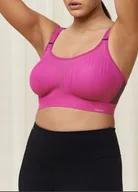 Biustonosze - Biustonosz stanik sportowy Triumph Triaction Extreme Lite różowy miękki 90B - miniaturka - grafika 1