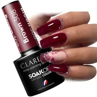 Lakiery hybrydowe - Claresa Brown 308 Lakier Hybrydowy Hybryda Czereśniowy Brąz Tpo Free - miniaturka - grafika 1