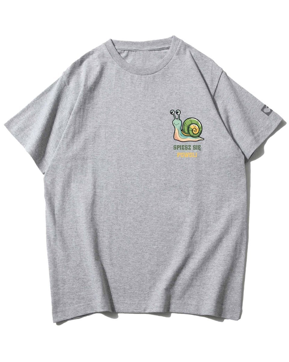 Koszulka oversize Ślimaczy Luz Śmieszne Zwierzęta Szara 3XL