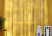 Girlandy - Lampki Kurtyna Świetlna 300 Led 3X1 m Girlanda Barwa Ciepła Usb - miniaturka - grafika 1