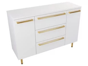 Szafka Stojąca Z Blatem ATH 120 cm K - Biały Mat - Uchwyty Złote Polerowane - Szafki łazienkowe - miniaturka - grafika 1