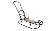 Sanki i ślizgacze - Matpol, Sanki Metalowe Z Oparciem, Pchaczem czarny - miniaturka - grafika 1