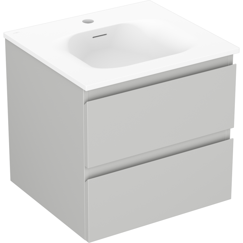 Mexen Orio szafka łazienkowa 50 cm z umywalką Vela, 2 szuflady, szara mat/biała mat - 91A10-05047-2-BFF62-W23M01