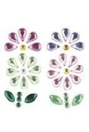 Zabawki kreatywne - Kryształki samoprzylepne kwiaty 13x21mm mix 8szt - miniaturka - grafika 1