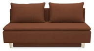 Sofy i kanapy - Sofa rozkładana SARA, sofa z funkcją spania i podstawą do spania, sofa rozkładana: 200 x 85 x 95 cm, kanapa z tkaniny wiklinowej, sofa rozkładana w kolorze: pomarańczowym - miniaturka - grafika 1