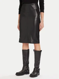 Morgan Spódnica z imitacji skóry 242-JMADO Czarny Slim Fit - Spódnice - miniaturka - grafika 1