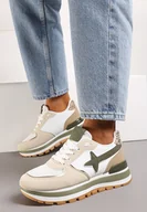 Moda i Uroda OUTLET - Zielone Sneakersy na Grubej Podeszwie przed Kostkę Sermione - miniaturka - grafika 1
