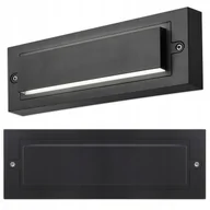 Lampy ogrodowe - Kinkiet Ogrodowy Elewacyjny Lampa Ścienna LED 6W CZARNA TINA - miniaturka - grafika 1
