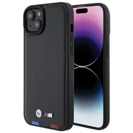 Etui i futerały do telefonów - BMW BMHCP15M22PTDK iPhone 15 Plus 6.7" czarny/black Leather Stamp Tricolor - miniaturka - grafika 1