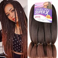Pozostałe akcesoria fryzjerskie - TEMU 6 szt. Jumbo Braids 24" - Wstępnie Rozciągnięte, Ombre Syntetyczne Przedłużenia Włosów na Szydełku dla Kobiet Idealne na Halloween i Boże - miniaturka - grafika 1