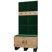 Meble do przedpokoju - Garderoba szafka na buty z panelami tapicerowanymi i wieszakami meble do przedpokoju ARTIN 4 dąb artisan - miniaturka - grafika 1