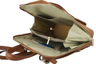 Plecak skórzany / listonoszka - Casual 2w1 - Szary jasny - Torebki damskie - miniaturka - grafika 7