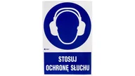 Pozostałe akcesoria sieciowe - Tabliczka ostrzegawcza /Stosuj ochronę słuchu z podpisem/ IM/003/1/C1/F - miniaturka - grafika 1