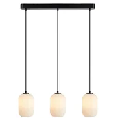 Lampy stojące - Lampa wisząca nad wyspę Cava 108563 Markslojd potrójna biała czarna - miniaturka - grafika 1