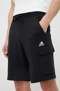 Spodenki męskie - adidas szorty bawełniane kolor czarny - grafika 1