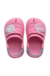 Buty dla dziewczynek - Havaianas klapki CLOG PEPPA PIG kolor różowy - grafika 1