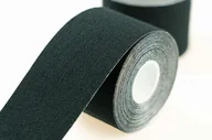 Akcesoria do rehabilitacji - Taśma do kinesiology tapingu sportowo-korekcyjna 5 cm x 5 m - Wybierz kolor: Czarny - miniaturka - grafika 1