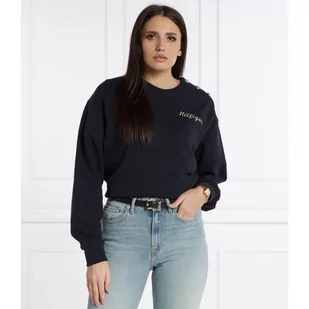 Tommy Hilfiger Bluza GOLD BUTTON | Regular Fit - Bluzy damskie - miniaturka - grafika 1