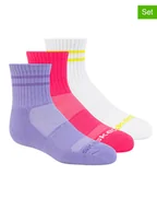 Skarpetki damskie - Skechers Skarpety (3 pary) w kolorze różowo-fioletowo-białym - miniaturka - grafika 1
