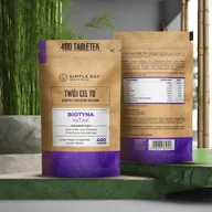Włosy, skóra, paznokcie - SIMPLE DAY TWÓJ CEL TO : GĘSTE I DŁUGIE WŁOSY - Biotyna 4xTAK, 400 tabletek - miniaturka - grafika 1