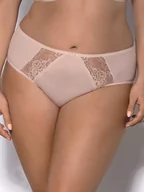 Komplety bielizny - Figi Damskie Gładkie Z Wstawkami Z Koronki Blanca K358 Gorsenia Beżowe  S - miniaturka - grafika 1