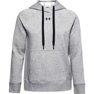 Bluzy sportowe damskie - Bluza damska Under Armour  Rival Fleece HB Hoodie grey XL - miniaturka - grafika 1