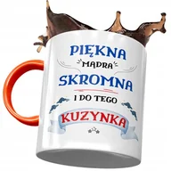 Kubki - Kubek Pomarańczowy Dla Kuzynki na Urodziny Prezent z Nadrukiem ze Zdjęciem + Opakowanie na prezent (wzór 03) - miniaturka - grafika 1