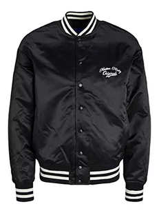 JACK & JONES Męska kurtka bomberka Jorstudio, czarny, L - Kurtki męskie - miniaturka - grafika 1