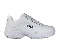 Buty dla dziewczynek - Buty dziecięce Fila 10107811FG STRADA LOW KIDS Białe - miniaturka - grafika 1