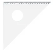 Linijki, ekierki - Leniar Ekierka z podcięciem plexi 45/36cm 10048 - miniaturka - grafika 1