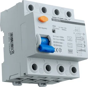 Doktorvolt Wyłącznik różnicoprądowy do Wallboxa typ B E-Auto 40A 30mA 4P IP20 RCD - Bezpieczniki elektryczne - miniaturka - grafika 1