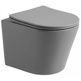 Miska WC Rimless z deską wolnoopadającą slim MEXEN Rico, jasnoszara matowa - Miski WC - miniaturka - grafika 1