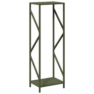 vidaXL Stojak na drewno opałowe Oliwkowy Zielony 34x25x100 cm - Wózki magazynowe - miniaturka - grafika 1