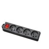Przedłużacze i rozgałęźniki - Elgotech Przedłużacz 4 gniazdowy z uziemieniem i z wyłącznikiem 3x1 5m Czarny EPS-405W-2 - miniaturka - grafika 1