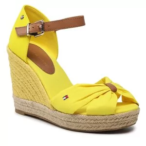 Espadryle damskie - Espadryle Tommy Hilfiger - Basic Open Toe High Wedge FW0FW04784 Vivid Yellow ZGS - grafika 1