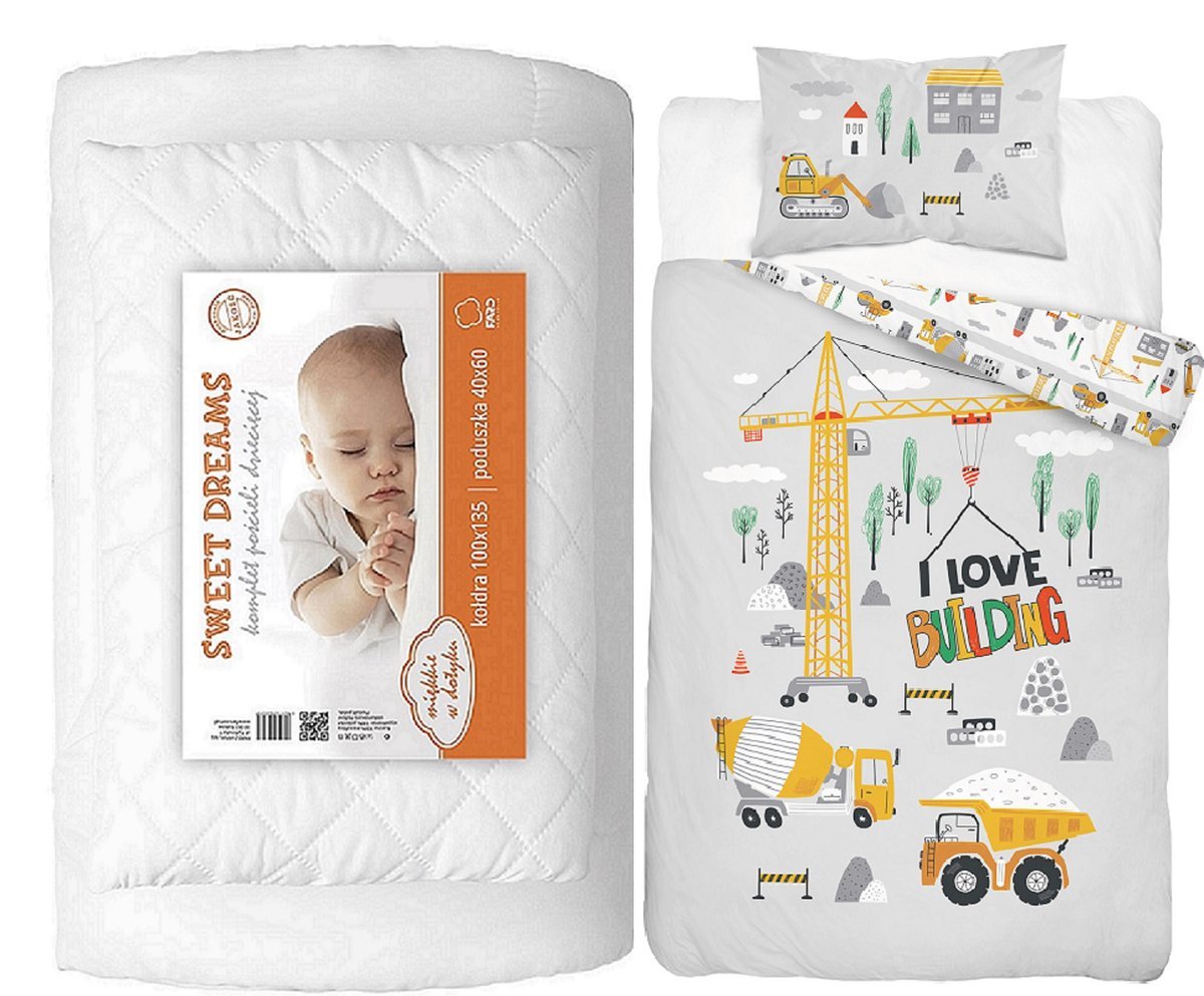 Komplet pościeli 100x135 do łóżeczka 4el z kołdrą i poduszką wyprawka