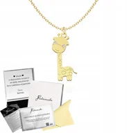 Łańcuszki - Złoty Łańcuszek z ŻYRAFĄ Prezent SREBRO 925 Biżuteria DEDYKACJA GRATIS - miniaturka - grafika 1