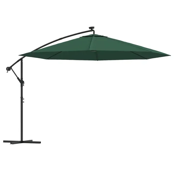 Parasol wiszący z oświetleniem LED, 350x290 cm, zielony