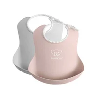 Śliniaki i fartuszki - BABYBJORN - 2 śliniaki -  Grey / Powder Pink one size - miniaturka - grafika 1