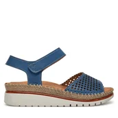 Buty dla dziewczynek - Sandały Manitu 910212 Niebieski - miniaturka - grafika 1