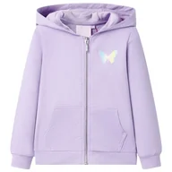 Bluzy dla dziewczynek - Bluza dziecięca z kapturem, liliowa, 104 - miniaturka - grafika 1