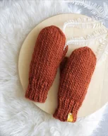 Rękawiczki - WOOLY wełniane rękawiczki- rude - miniaturka - grafika 1