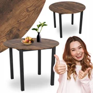 Stoły - Stół Okrągły Kuchenny Do Jadalni Salonu TEO Dąb Rustykalny Do Kuchni Loft - miniaturka - grafika 1