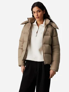 Kurtka zimowa damska krótka Calvin Klein J20J223571-PAV S Jasnobrązowa (8720639432103) - Kurtki damskie - miniaturka - grafika 1