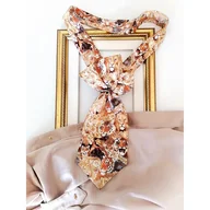 Apaszki i szaliki damskie - Kokardowy naszyjnik Dzikie Koty, jedwab - miniaturka - grafika 1