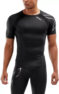 Bielizna sportowa męska - 2XU 2 X U Men's Compression Short Sleeve Top, czarny, m MA2307A - grafika 1