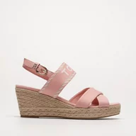 Sandały damskie - TOMMY HILFIGER SEASONAL WEBBING MID WEDGE - Tommy Hilfiger - miniaturka - grafika 1