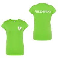 Odzież medyczna - T-shirt - pielegniarka koszulka medyczna damska limonka M - miniaturka - grafika 1